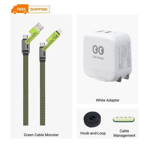 xCool Cable Monster 4-in-1 100W USB-C Charging Cable with Interchangeable Connectors